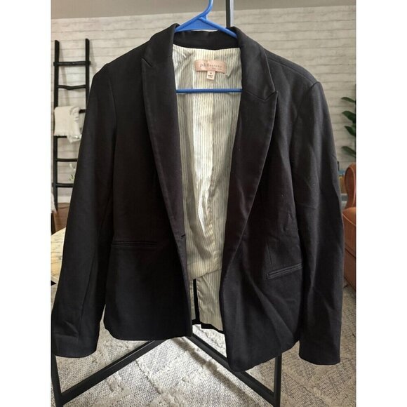 Philosophy Women’s Black Ponte Knit Blazer Rayon Button-Down Size S - Picture 1 of 5